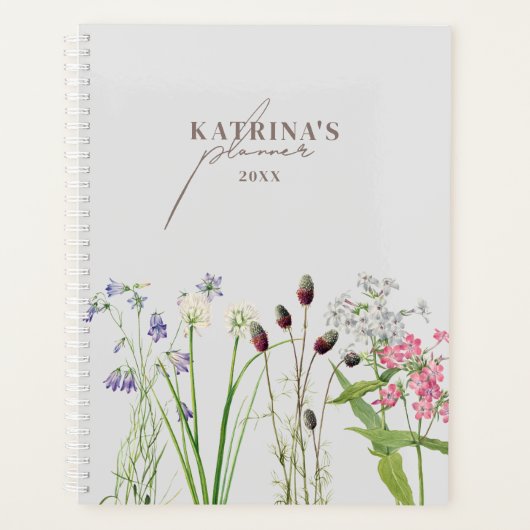 Wildflower Script Maandelijks Wekelijks Maandelijk Planner (Voorkant)