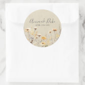 Wildflower-script Ronde Sticker (Tas)