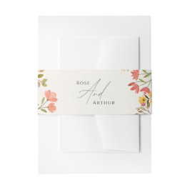 Wildflower Script Wedding Sticker Uitnodigingen Wikkel