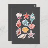 Wildflower Seashell Clam Summer Vibes Floral Beach Briefkaart (Voorkant / Achterkant)