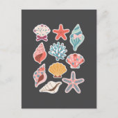 Wildflower Seashell Clam Summer Vibes Floral Beach Briefkaart (Voorkant)