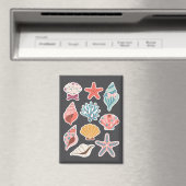 Wildflower Seashell Clam Summer Vibes Floral Beach Magneet (Insitu (Vaatwasser))