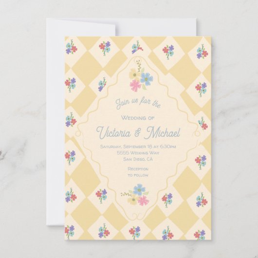 Wildflower Seed Packet Hand getrokken bruiloft Kaart (Voorkant)