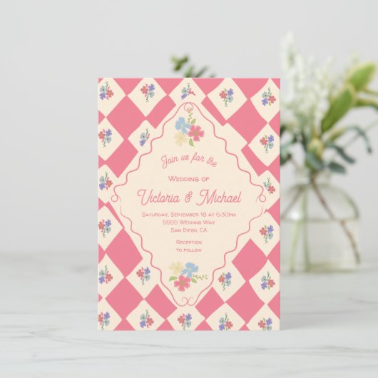 Wildflower Seed Packet Hand getrokken bruiloft Kaart (Staand voorkant)