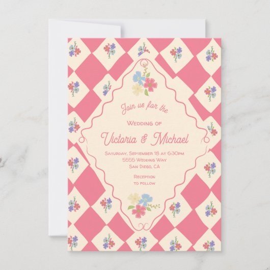 Wildflower Seed Packet Hand getrokken bruiloft Kaart (Voorkant)