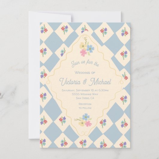 Wildflower Seed Packet Hand getrokken bruiloft Kaart (Voorkant)