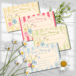 Wildflower Seed Packet Hand getrokken RSVP-reactie Kaart