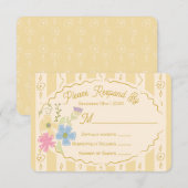 Wildflower Seed Packet Hand getrokken RSVP-reactie Kaart (Voorkant / Achterkant)