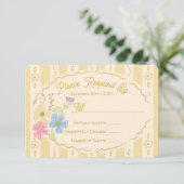 Wildflower Seed Packet Hand getrokken RSVP-reactie Kaart (Staand voorkant)