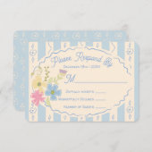 Wildflower Seed Packet Hand getrokken RSVP-reactie Kaart (Voorkant / Achterkant)