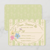 Wildflower Seed Packet Hand getrokken RSVP-reactie Kaart (Voorkant / Achterkant)