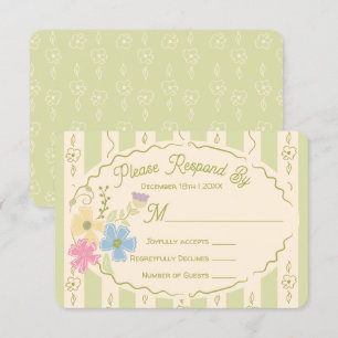 Wildflower Seed Packet Hand getrokken RSVP-reactie Kaart