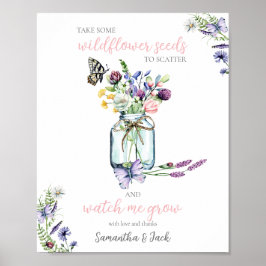 Wildflower Seed Station Vlinder Mason Jar Poster