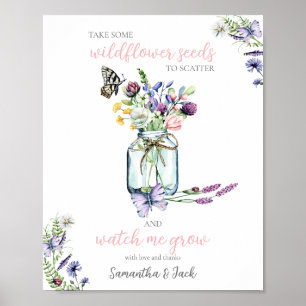 Wildflower Seed Station Vlinder Mason Jar Poster