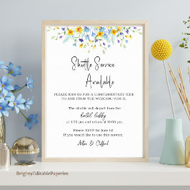 Wildflower Shuttle Service Sign Sjabloon Poster