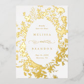 Wildflower Silhouet Bruiloft Save the Date Foto Folie Uitnodiging (Voorkant)