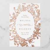 Wildflower Silhouet Bruiloft Save the Date Foto Folie Uitnodiging (Voorkant)