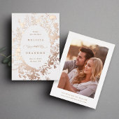 Wildflower Silhouet Bruiloft Save the Date Foto Folie Uitnodiging