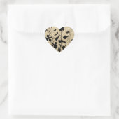 Wildflower Silhouette Burlap Hart Sticker (Tas)