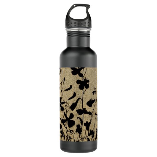 Wildflower Silhouette Burlap Waterfles