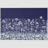 Wildflower Silhouette Midnight Blue J4 Decoupage Tissuepapier (Voorkant)