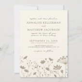 Wildflower Simple Minimalist Floral Wedding Kaart (Voorkant)