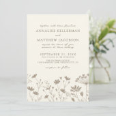 Wildflower Simple Minimalist Floral Wedding Kaart (Staand voorkant)
