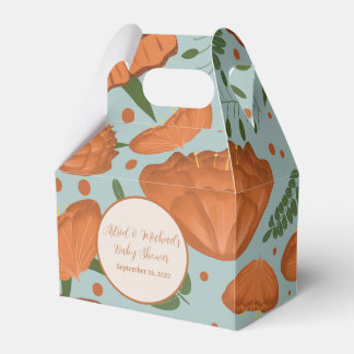 Wildflower Sinaasappel klaproos Baby shower Bedankdoosjes