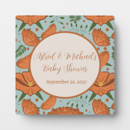 Wildflower Sinaasappel klaproos Baby shower Fotoplaat