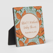 Wildflower Sinaasappel klaproos Baby shower Fotoplaat (Voorkant)