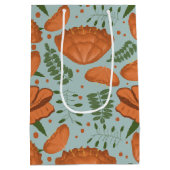 Wildflower Sinaasappel klaproos Baby shower Medium Cadeauzakje (Achterkant)