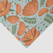 Wildflower Sinaasappel klaproos Baby shower Tissuepapier (Detail)