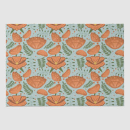 Wildflower Sinaasappel klaproos Baby shower Tissuepapier