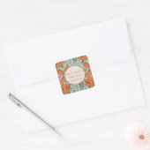 Wildflower Sinaasappel klaproos Baby shower Vierkante Sticker (Envelop)