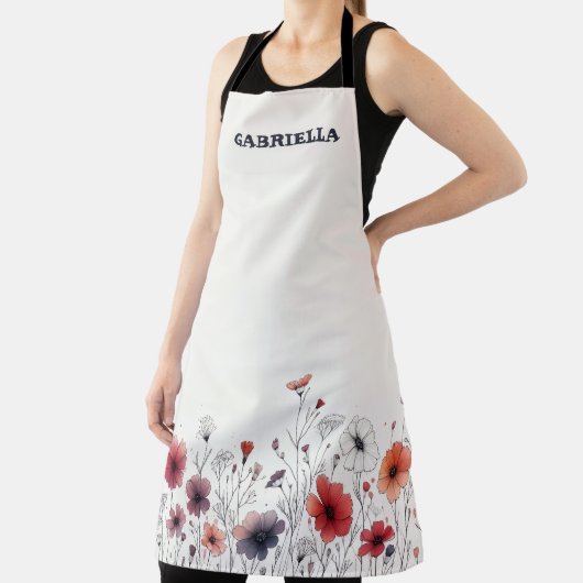 Wildflower Sketch Apron Schort (Insitu)