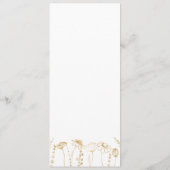 Wildflower Sketch Floral Gold White Wedding Menu (Achterkant)