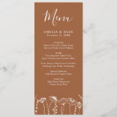 Wildflower Sketch Floral Terracotta Wedding Menu (Voorkant)