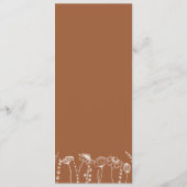 Wildflower Sketch Floral Terracotta Wedding Menu (Achterkant)