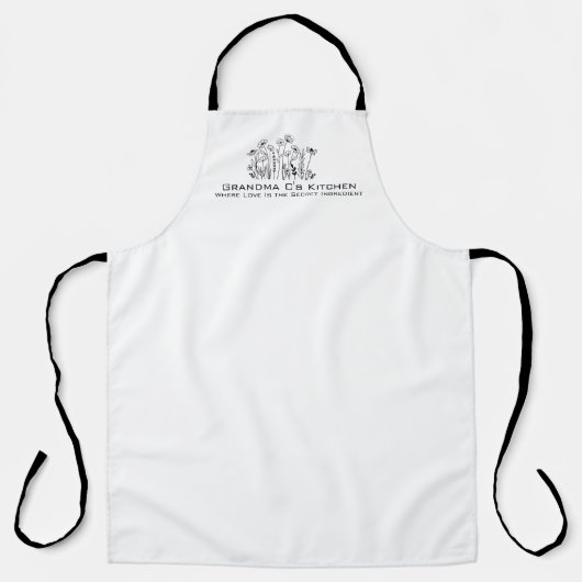 Wildflower Sketch Grandma Kitchen Schort (Voorkant)