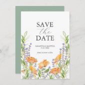 Wildflower Sla de datumkaarten op Save The Date (Voorkant / Achterkant)
