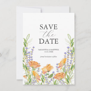 Wildflower Sla de datumkaarten op Save The Date