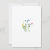 Wildflower Soft Blooms Blue Bow Boy Baby shower Kaart (Achterkant)