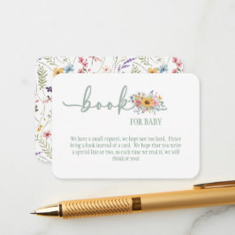 Wildflower Solid Green Baby Book for Baby Card Informatiekaartje