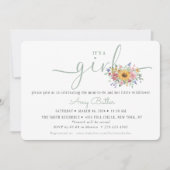 Wildflower Solid Green Shower Book Invitation Kaart (Voorkant)