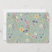 Wildflower Solid Green Shower Book Invitation Kaart (Achterkant)