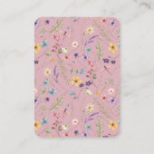 Wildflower Solid Pink Baby Shower Diaper Raffle  Informatiekaartje (Achterkant)