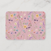 Wildflower Solid Pink Book for Baby Card Informatiekaartje (Achterkant)
