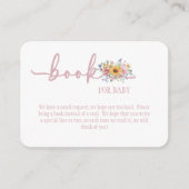 Wildflower Solid Pink Book for Baby Card Informatiekaartje (Voorkant)