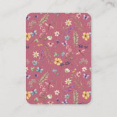 Wildflower Solid Rose Baby Shower Diaper Raffle  Informatiekaartje (Achterkant)