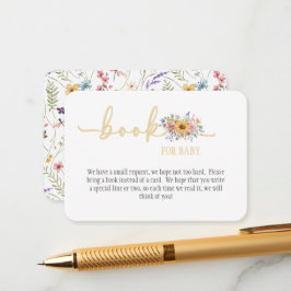 Wildflower Solid Yellow Baby Shower Book for Baby  Informatiekaartje